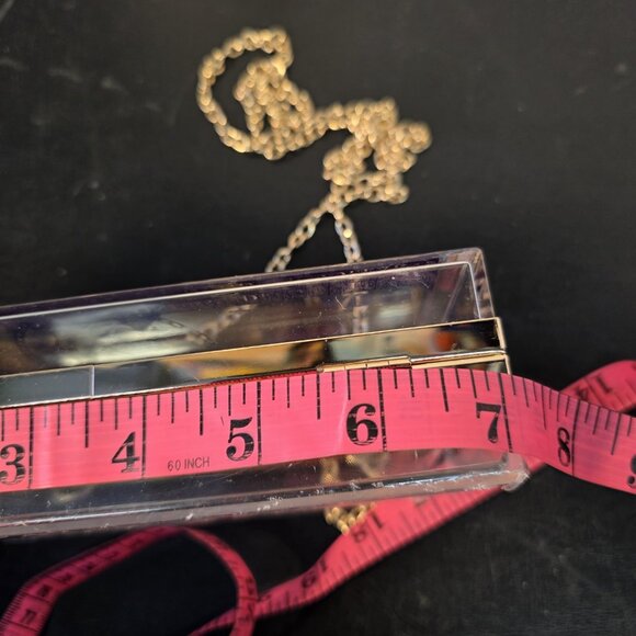 Novelty 100 Bill Purse Gold Chain Clear - Picture 7 of 9